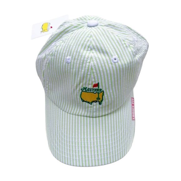 NWT The Masters Golf Tournament Augusta Hat Ladies Green White Seersucker RARE! - Picture 1 of 13